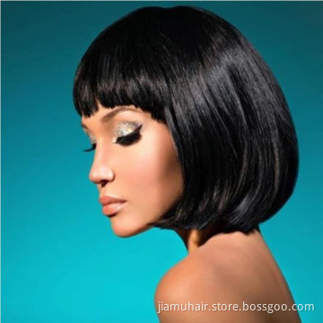 Straight Short Bob Wig For Women Synthetic Hair Cosplay wig Blond Pink White Black Red Purple Ombre Wigs